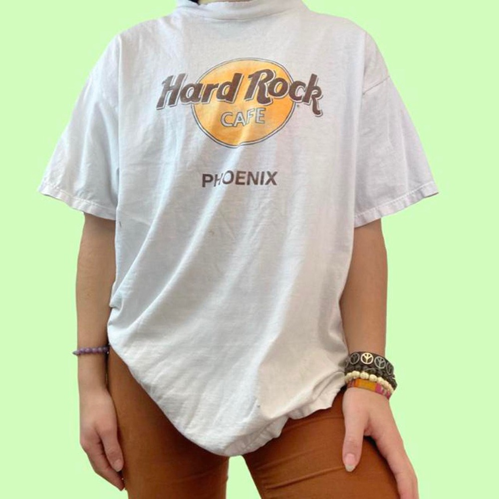 Crazy  90s vintage retro Hard Rock Cafe Phoenix  white short sleeve shirt